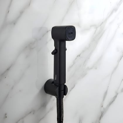Jet Spray Black ABS Health Faucet with 1 Meter 304-Grade SS  Flexible Hose Pipe & Hook