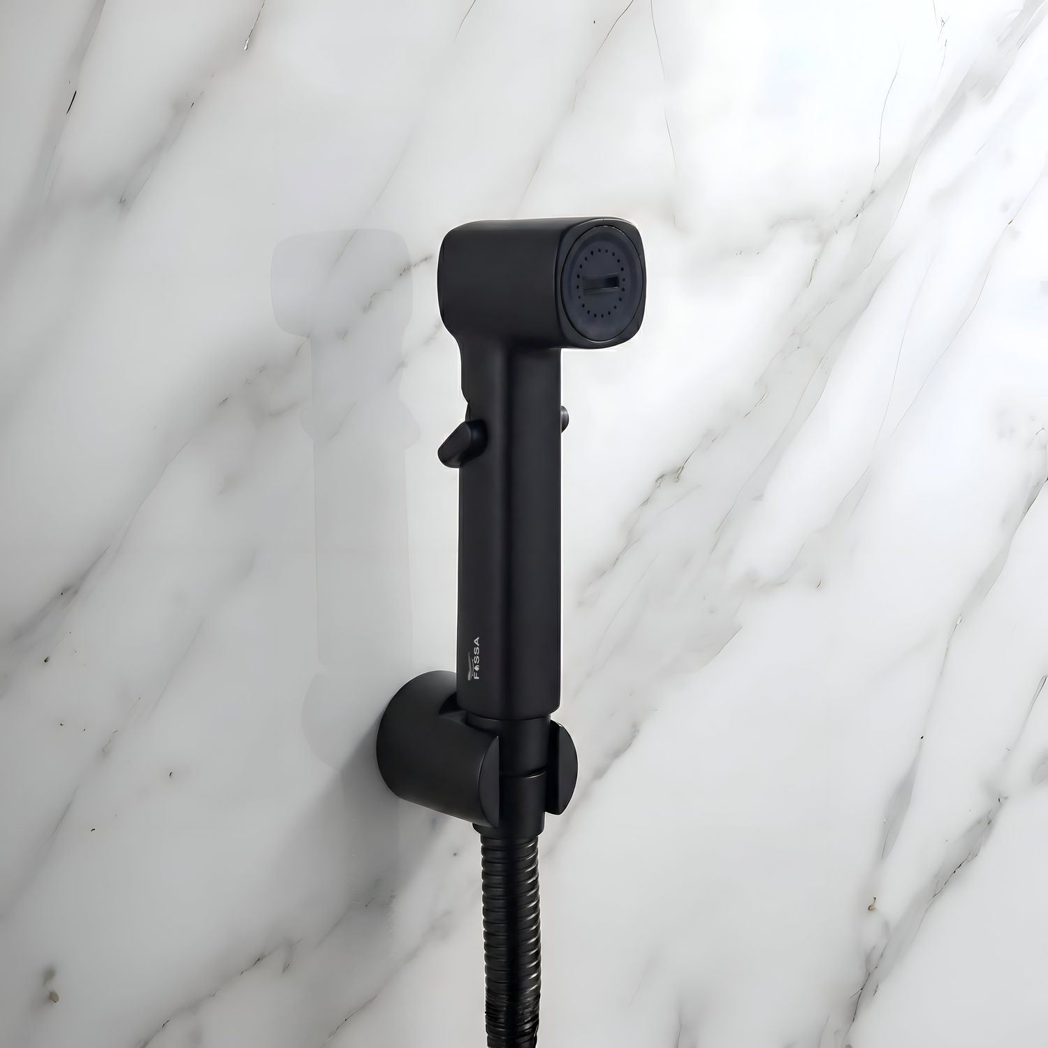 Jet Spray Black ABS Health Faucet with 1 Meter 304-Grade SS  Flexible Hose Pipe & Hook