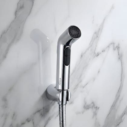 Hydra Silver ABS Health Faucet with 1 Meter 304-Grade SS Hose Pipe & Hook