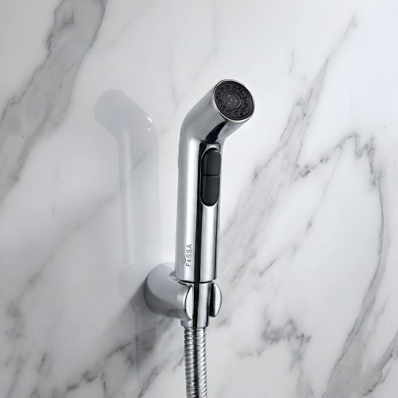 Hydra Silver ABS Health Faucet with 1 Meter 304-Grade SS Hose Pipe & Hook