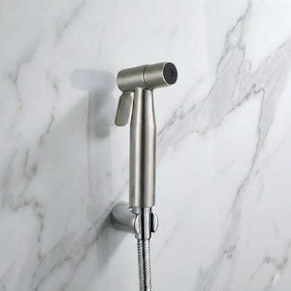 Hand Held Bidet Sprayer Silver ABS Health Faucet with 1 Meter 304-Grade SS Hose Pipe & Hook