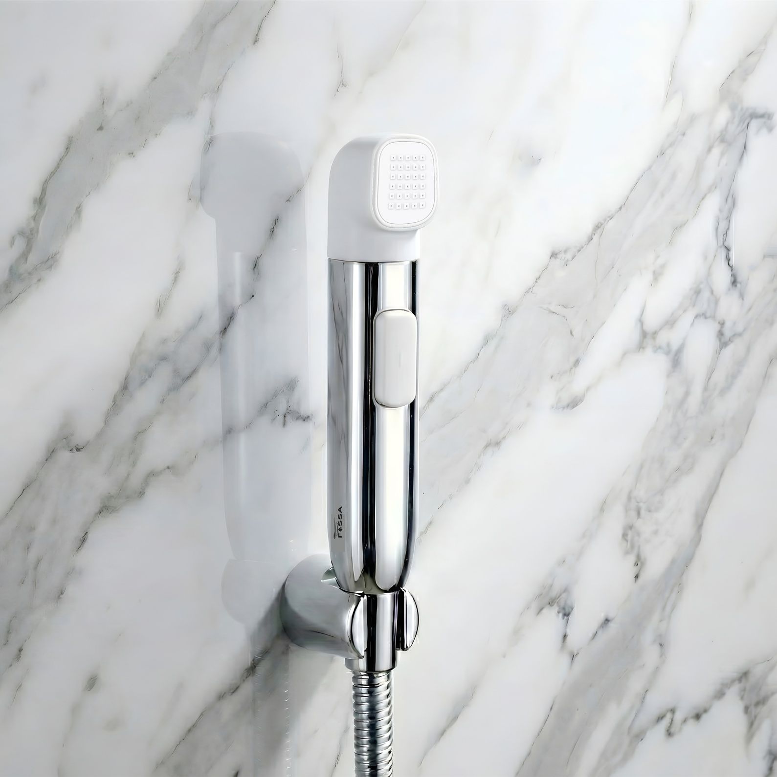 Krave White ABS Dual Function Health Faucet with 1 Meter 304-Grade SS Hose Pipe & Hook