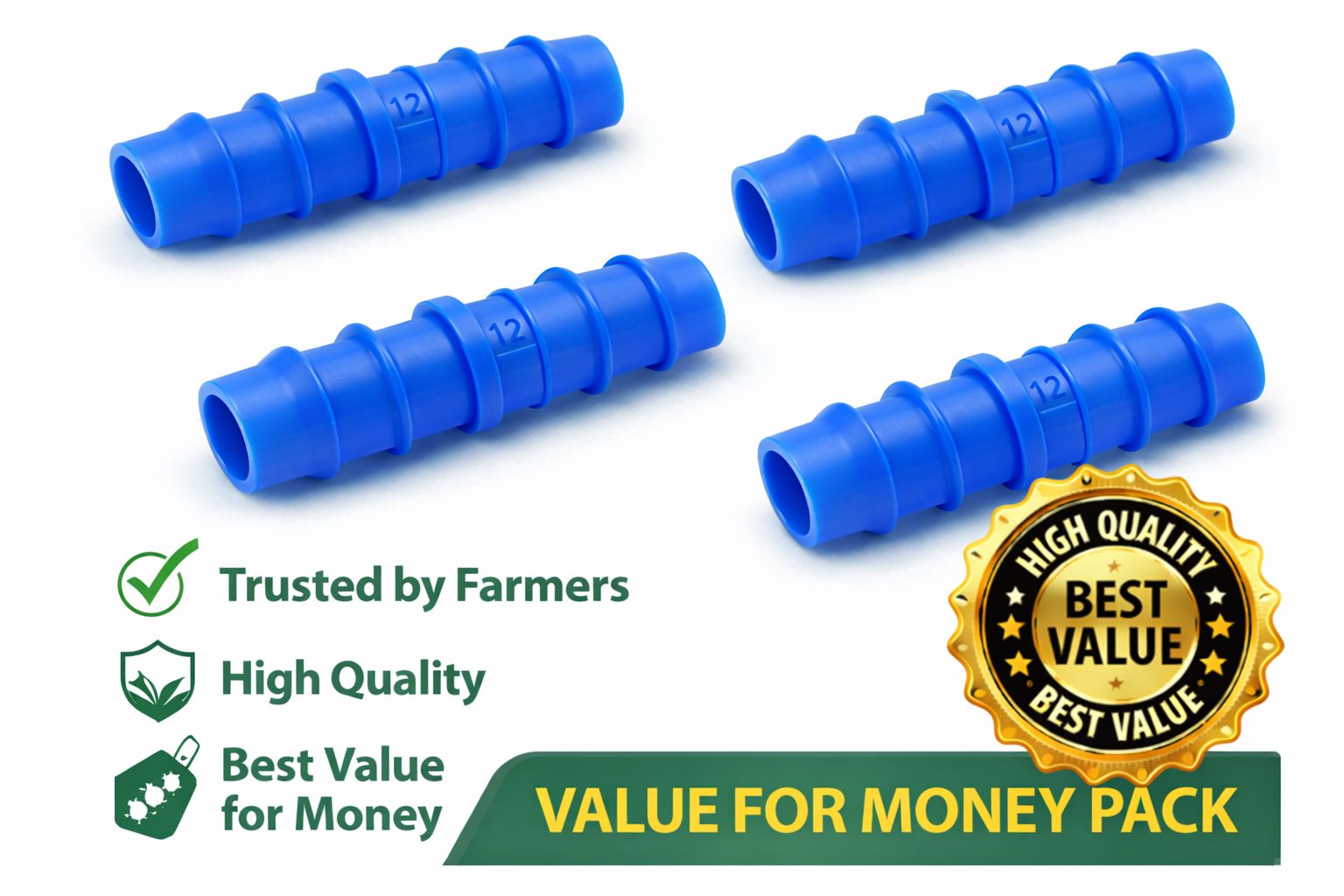 Drip Joiner 12mm | Blue | Kalpesh Enterprises 