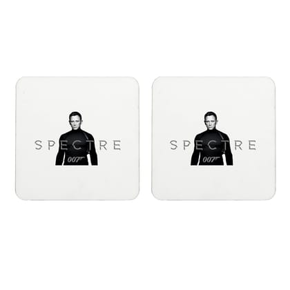 Multicolor Daniel Craig Spectre James Bond 007 Set Of 2 Square Wooden Coaster