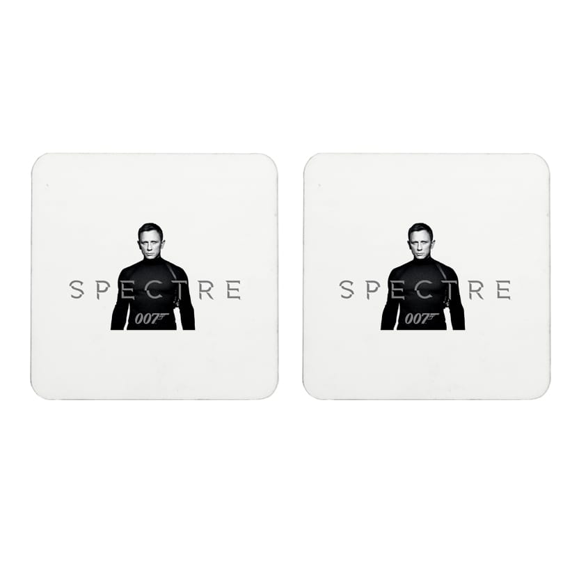 Multicolor Daniel Craig Spectre James Bond 007 Set Of 2 Square Wooden Coaster