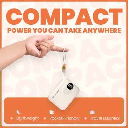 Lapcare Life 10000mAh Pocket Power Bank With 15W Mag-Safe Charging & Type C , Lightning cable (LOX-230)