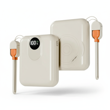 Lapcare Life 10000mAh Pocket Power Bank With 15W Mag-Safe Charging & Type C , Lightning cable (LOX-230)