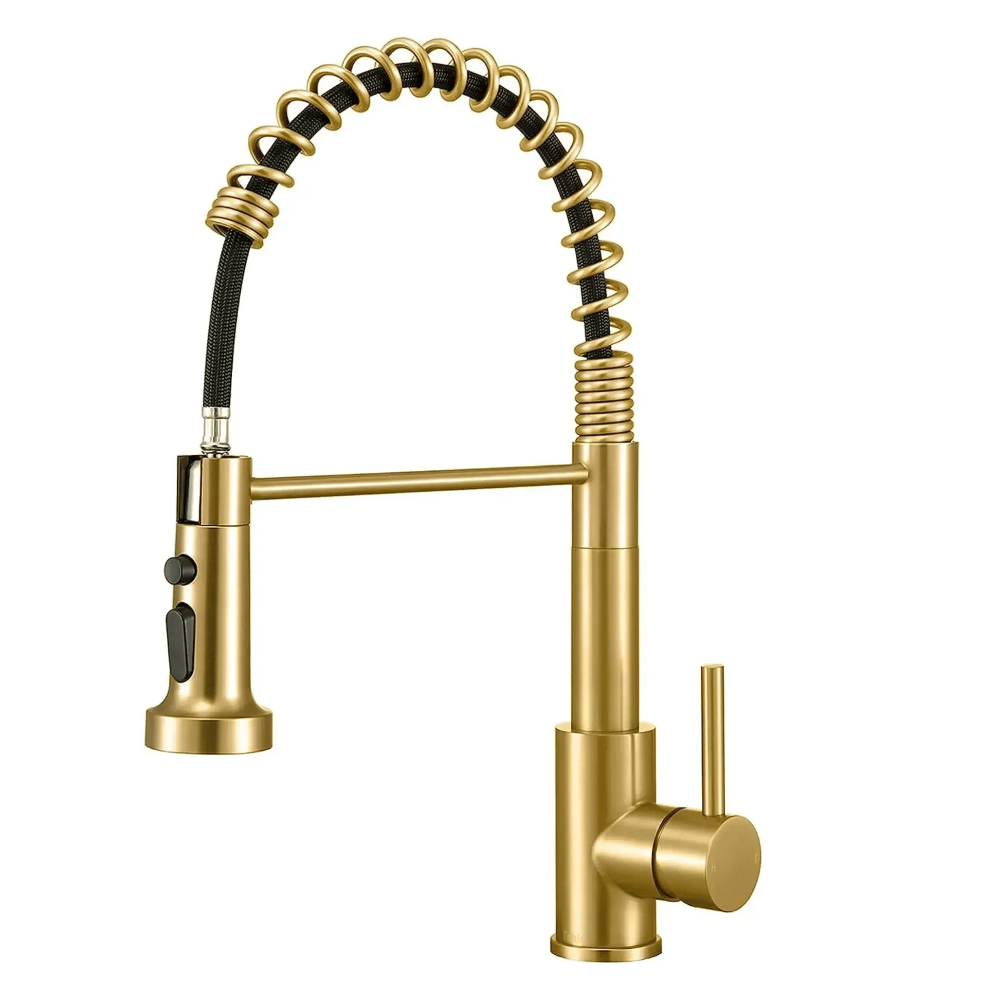 Single-Flow Pull-Down 360° Hot & Cold Brushed Nikal Kitchen Mixer Faucet Gold