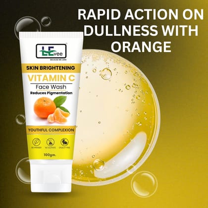 LEvee Vitamin C Face Wash | Skin Brightening Pigmentation Removal Cleanser with Orange Enzymes | For Glowing Skin & Dark Spot Correction | 200ml  Combo