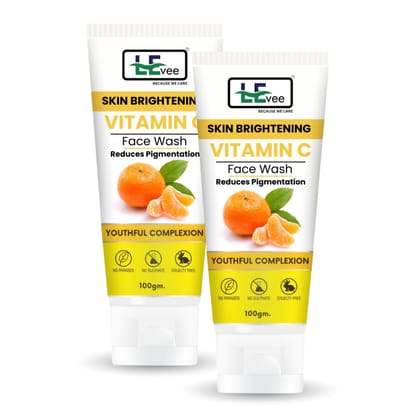 LEvee Vitamin C Face Wash | Skin Brightening Pigmentation Removal Cleanser with Orange Enzymes | For Glowing Skin & Dark Spot Correction | 200ml  Combo
