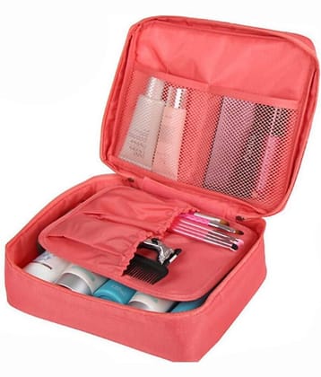 Kanha Peach Puff Multi-Pouch Cosmetic Makeup Toiletry Bag