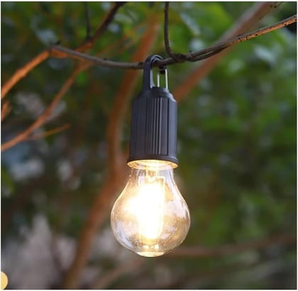 Solar Tent Camping Light Bulb Rechargeable Portable LED Camping Lantern3 Lighting Modes Tungsten Light Tent Lamp with Clip Hook for Camping, Hiking, Backpacking, Emergency Outage