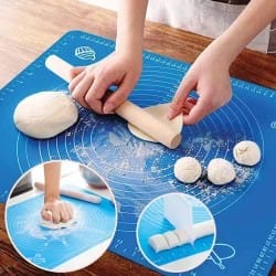 Multipurpose Blue Silicone Baking Mat Stretchable Reusable Non-stick Fondant Rolling Sheet