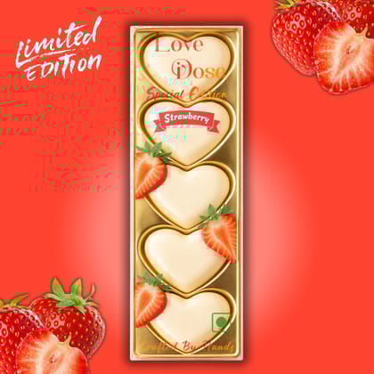 MOM Chocolate | Love Dose | Strawberry Filling Hearts Chocolates | Crafted With Love