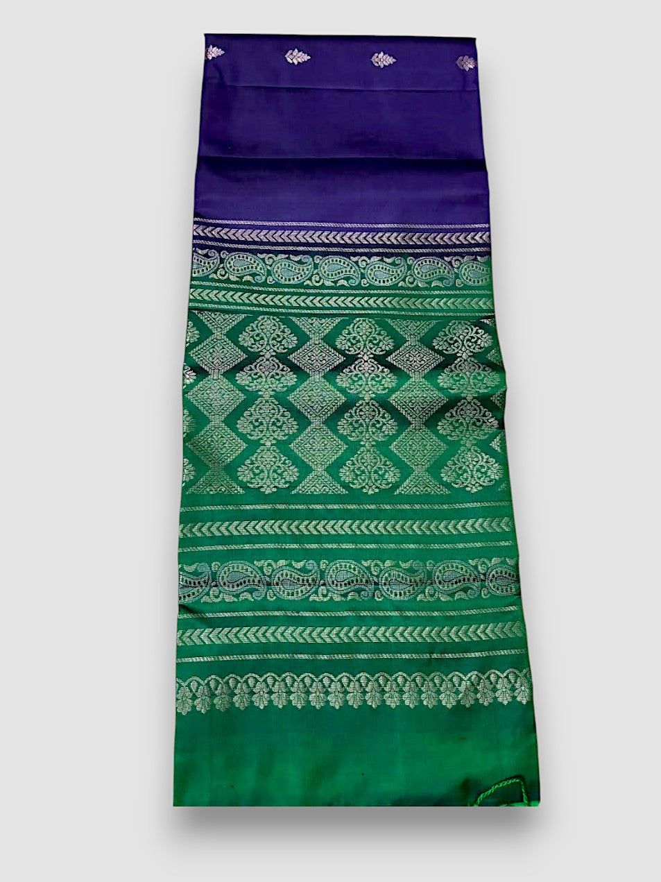 Lavender With Green Designer Kanchi Pure Soft Silk Saree