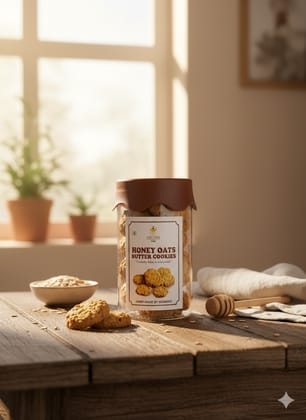 Nectar Pure Honey Oats Butter Cookies - Crunchy Bliss