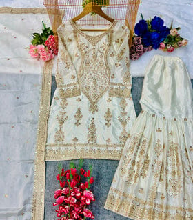 Designer Party Wear Top Bottom And Dupatta Designer Party Wear Top Bottom And Dupatta