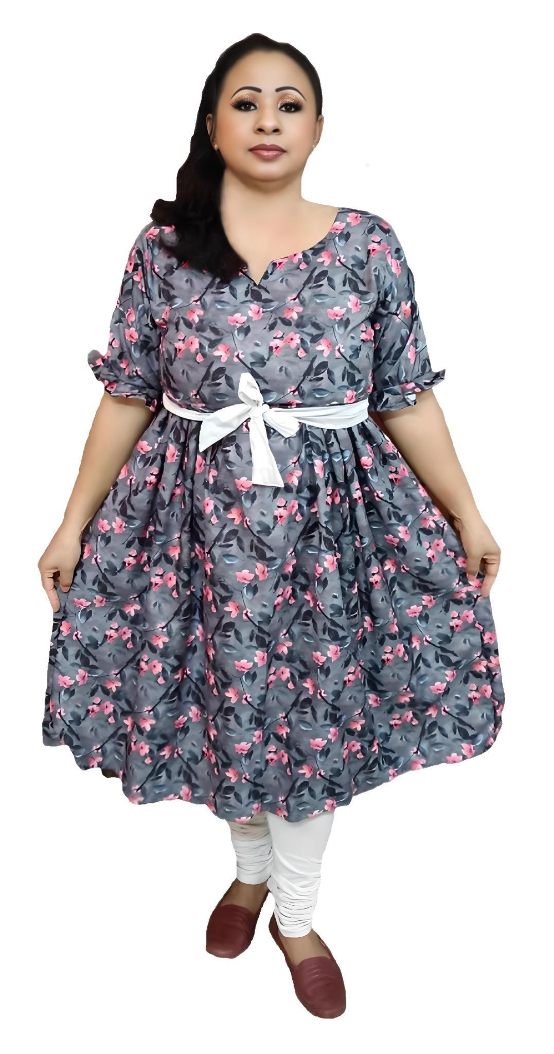 Women's Cotton Polyester Kurta | Side Pleated Kurti | Dress |