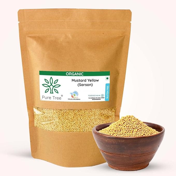 Yellow Mustard Seeds | 250 g | Rai Seeds Pili Sarson dana | Aromatic Kadugu Avalu | Sarso Seeds
