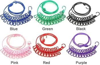 Clothesline Clothes Stretchy Travel Clothes Line for Garden Outdoor Vacation Purple