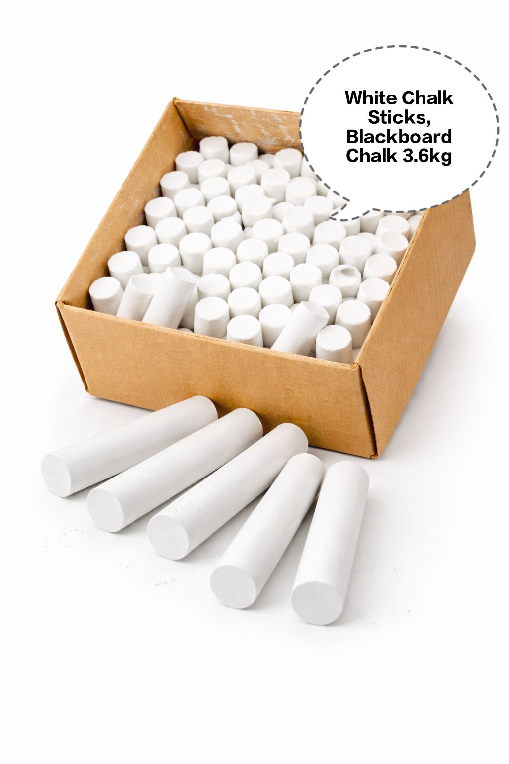 White Chalk Sticks, Blackboard Chalk, School Chalk Sticks, White Writing Chalk, Dustless Chalk Sticks 3.6kg