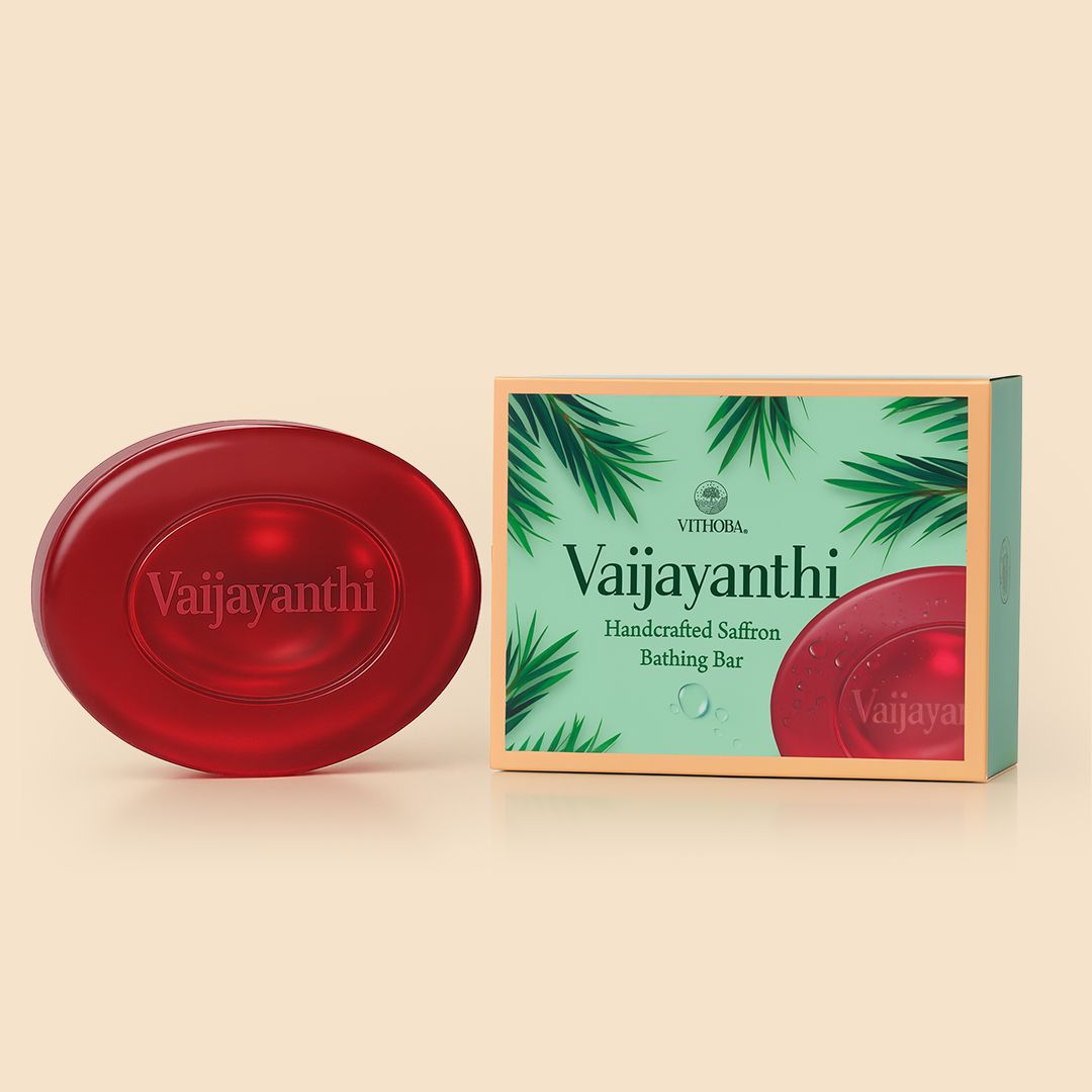 Vithoba Vaijayanthi Handcrafted Saffron Soap Bar | Real Kesar Soap For Blemishfree Soft & Natural Glow | With Goodness Of Turmeric Oil  Glycerin & Coconut Oil | 75g |