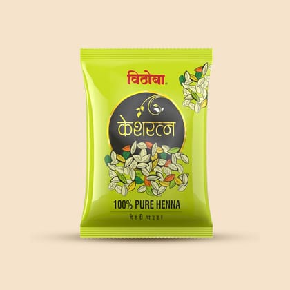 Vithoba Keshratna 100% Pure Natural Henna Mehendi Hair Color Powder 50g | Herbal Hair Colour for Men & Women | Full Coverage Of Gray Hair | 100% Organic & Chemical Free - Pack of 10