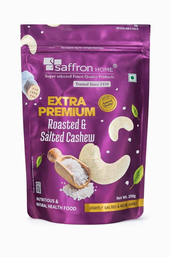 Saffron Home Extra Premium Roasted & Salted Cashew (200g)