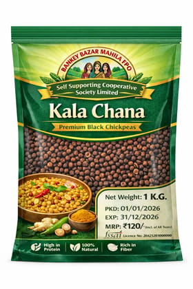 Bankey Bazar Mahila FPO Kala Chana Premium Black Chickpeas