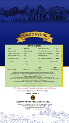 PB 1886 Basmati Paddy Seed – High Yield Variety | Kosco Hybrid