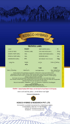 PB 01 Basmati Paddy Seed – High Yield Variety | Kosco Hybrid