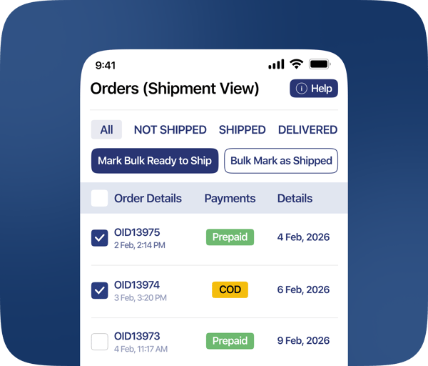 Single & Bulk Shipment Actions