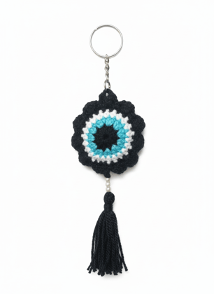 Evil Eye Crochet Keychain