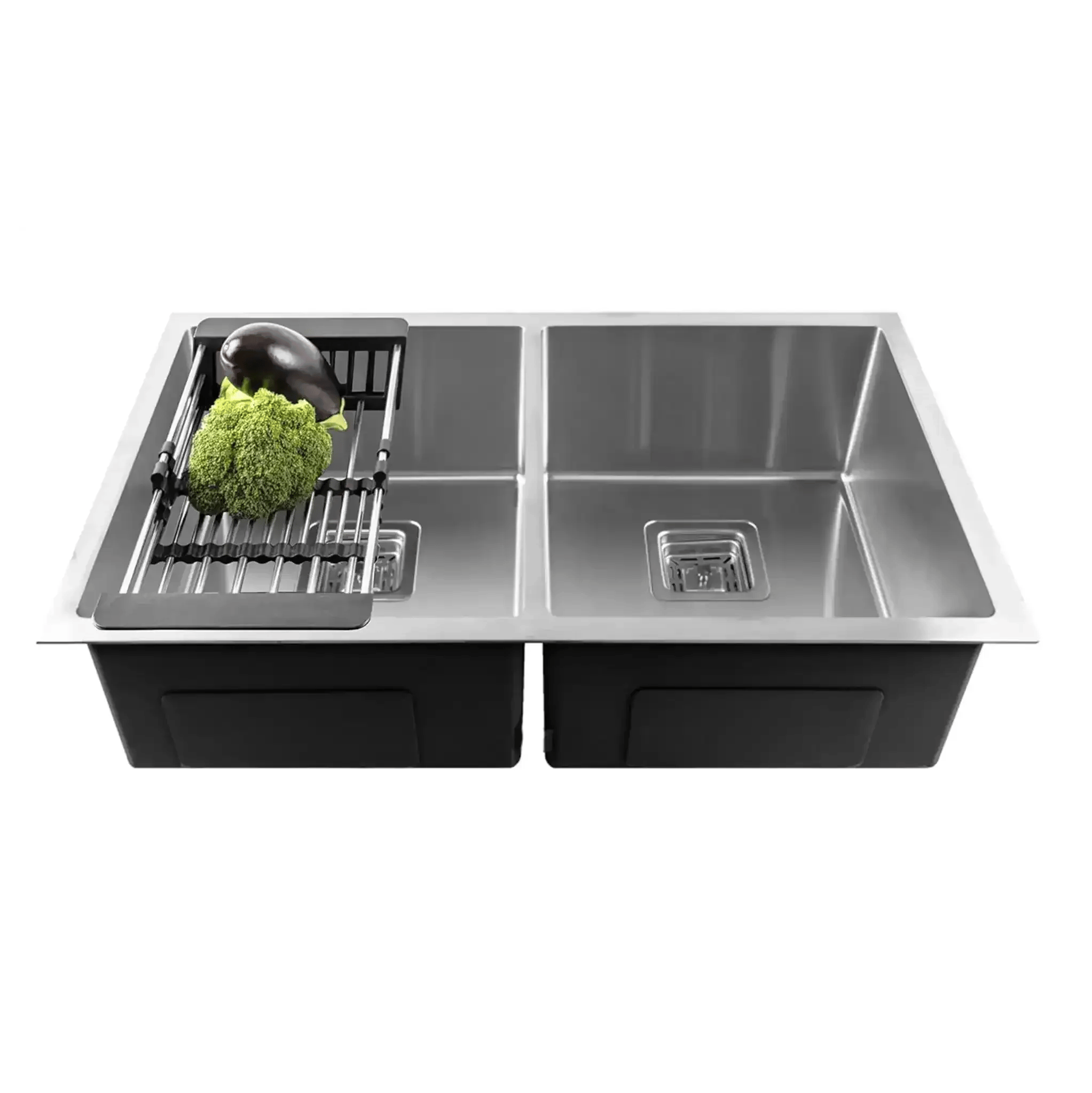Classic Handmade (45x 20x 10) Inch Double Bowl Silver Stainless Steel Kitchen Sink