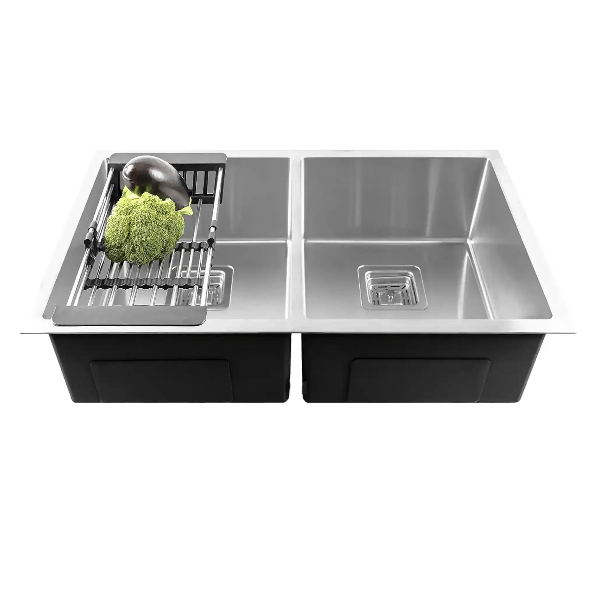 Classic Handmade (42x 20x 10) inch Double Bowl Silver Stainless Steel Kitchen Sink