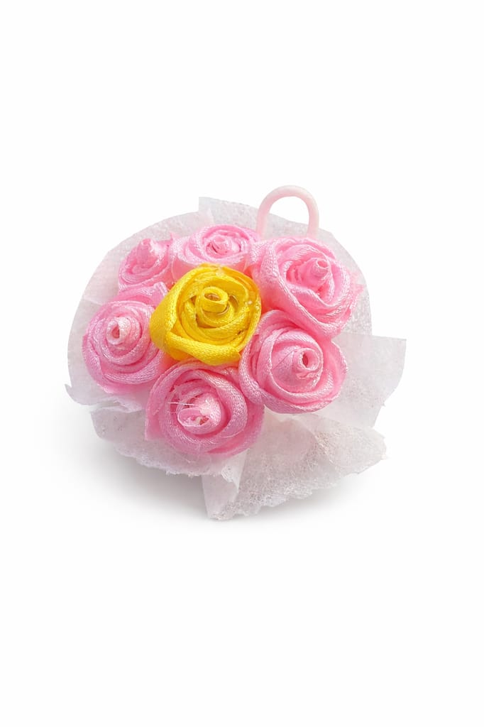 Pink Ribbon Rose Mini Bouquet - Flowers | Buy online on ZillyBuy