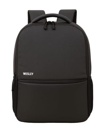 Wesley Black Unisex Laptop Backpack with USB Charging Port