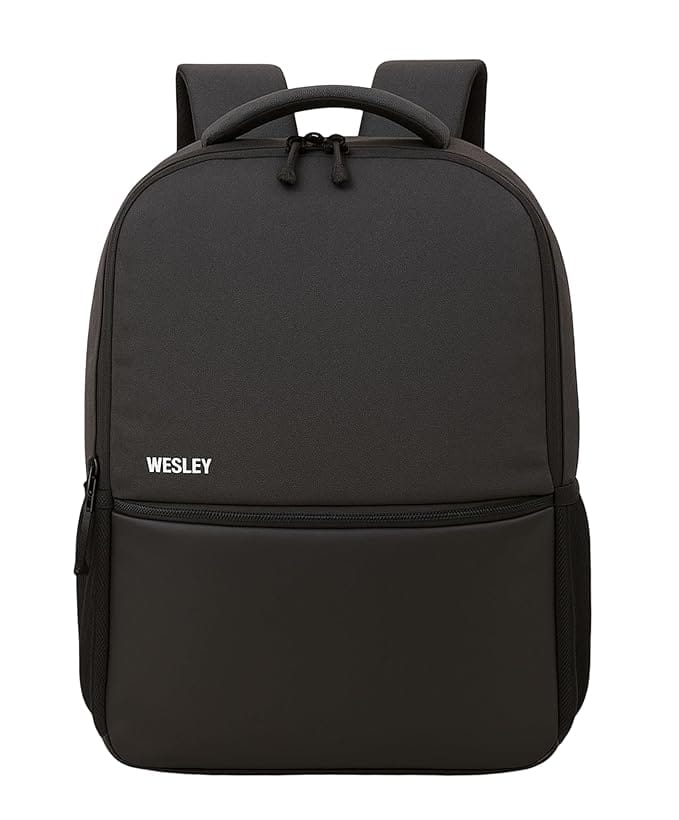 Wesley Black Unisex Laptop Backpack with USB Charging Port