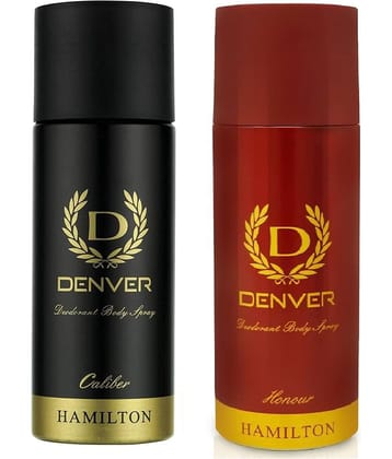 Denver Honour & Caliber Deo Deodorant Spray for Men - 200ML (Combo Pack of 2)