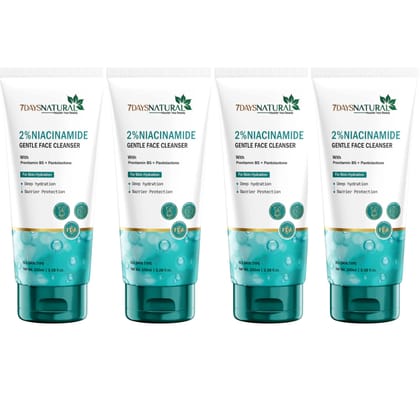 Elegantra 2% Niacinamide Gentle Face Cleanser (Pack of 4) – Hydrating & Brightening Wash for All Skin Types (100ML x 4)