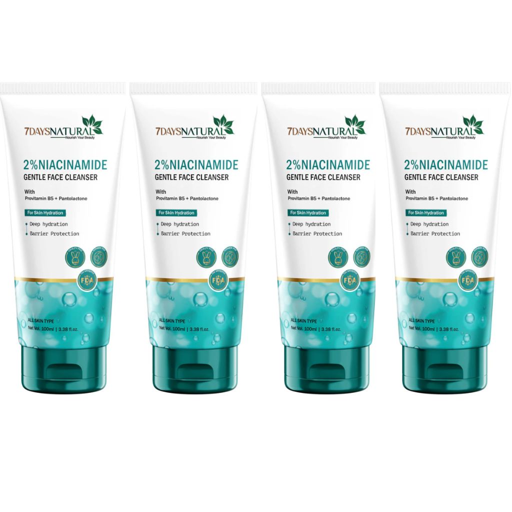 Elegantra 2% Niacinamide Gentle Face Cleanser (Pack of 4) – Hydrating & Brightening Wash for All Skin Types (100ML x 4)