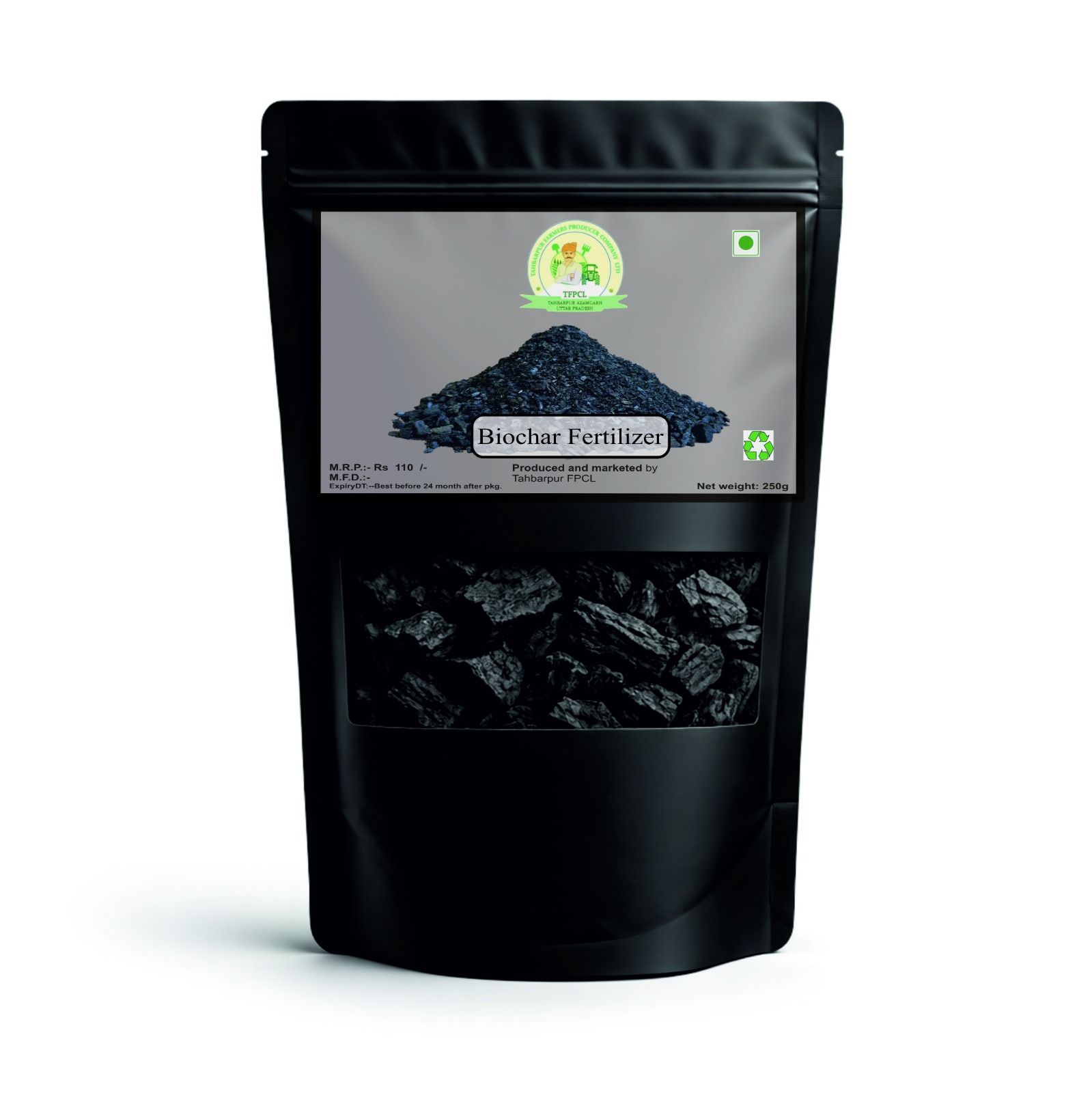 Biochar Fertilizer for Enhanced Soil Health & Plant Growth, 250g