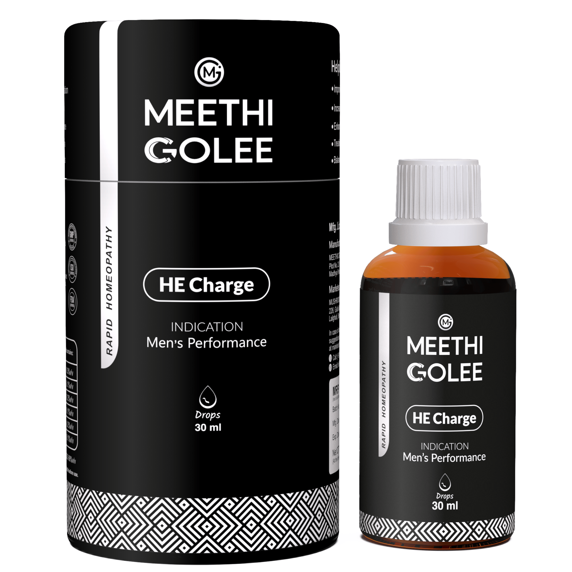 He Charge Homeopathy Power Drops for Men – 30ml | Supports Testosterone Levels, Energy, Muscle Strength, Endurance & Performance | With Natural Extracts of Ginseng & Damiana