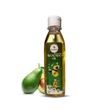 CocoGlow Extra Virgin Avocado Oil Wood Pressed 100% Pure Natural for Skin Hair 250ml