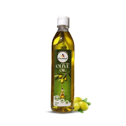 CocoGlow Extra Virgin Olive Oil Wood Pressed 100% Pure Natural for Cooking 500ml