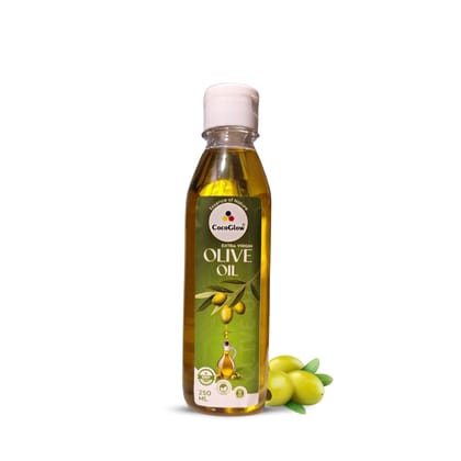 CocoGlow Extra Virgin Olive Oil Wood Pressed 100% Pure Natural for Cooking 250ml
