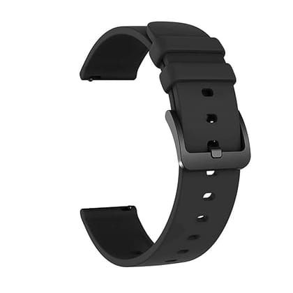  22mm Silicone Watch Strap with Metal Black Buckle