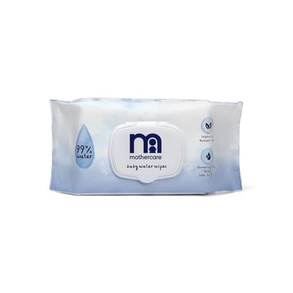 Mothercare 99% Water Baby Wipes | Fragrance-Free & Dermatologically Tested | Soft & Gentle for Newborn Skin | 80 Wipes