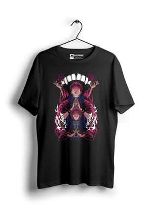Sukuna X Itadori Jujutsu Kaisen Half Sleeve-BLACK / S