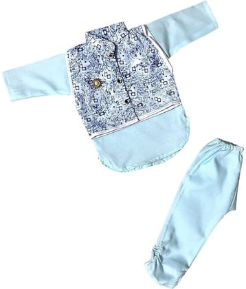 The Creators Single Baby Girls Cotton Blend Printed Stitched Kurta Pyjama ( Light Pink )